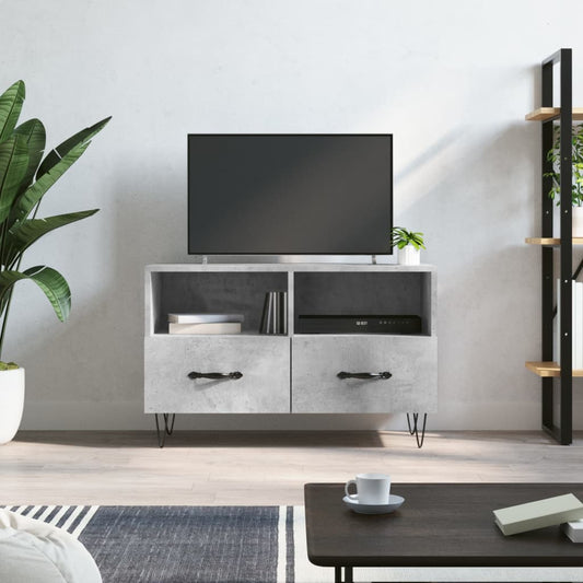 TV-Schrank Betongrau 80x36x50 cm Holzwerkstoff - Pazzar.ch
