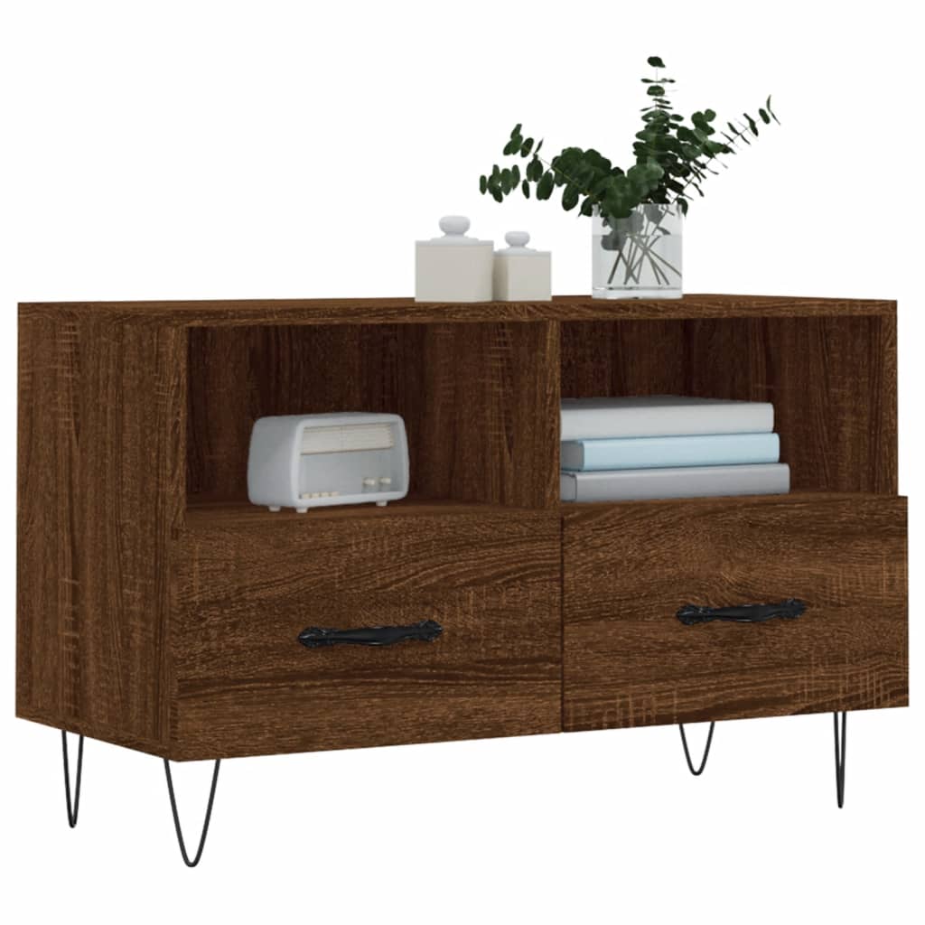 TV-Schrank Braun Eichen-Optik 80x36x50 cm Holzwerkstoff - Pazzar.ch