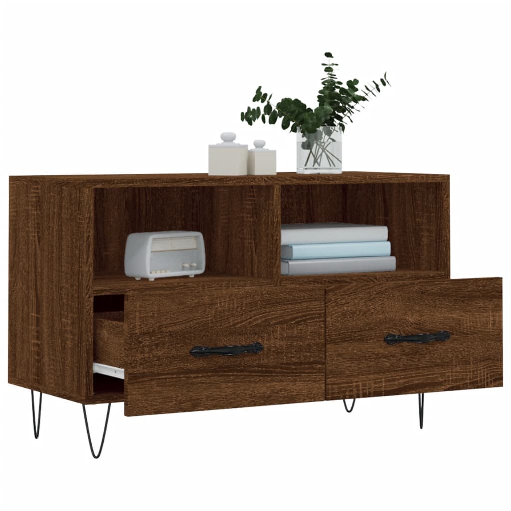 TV-Schrank Braun Eichen-Optik 80x36x50 cm Holzwerkstoff - Pazzar.ch
