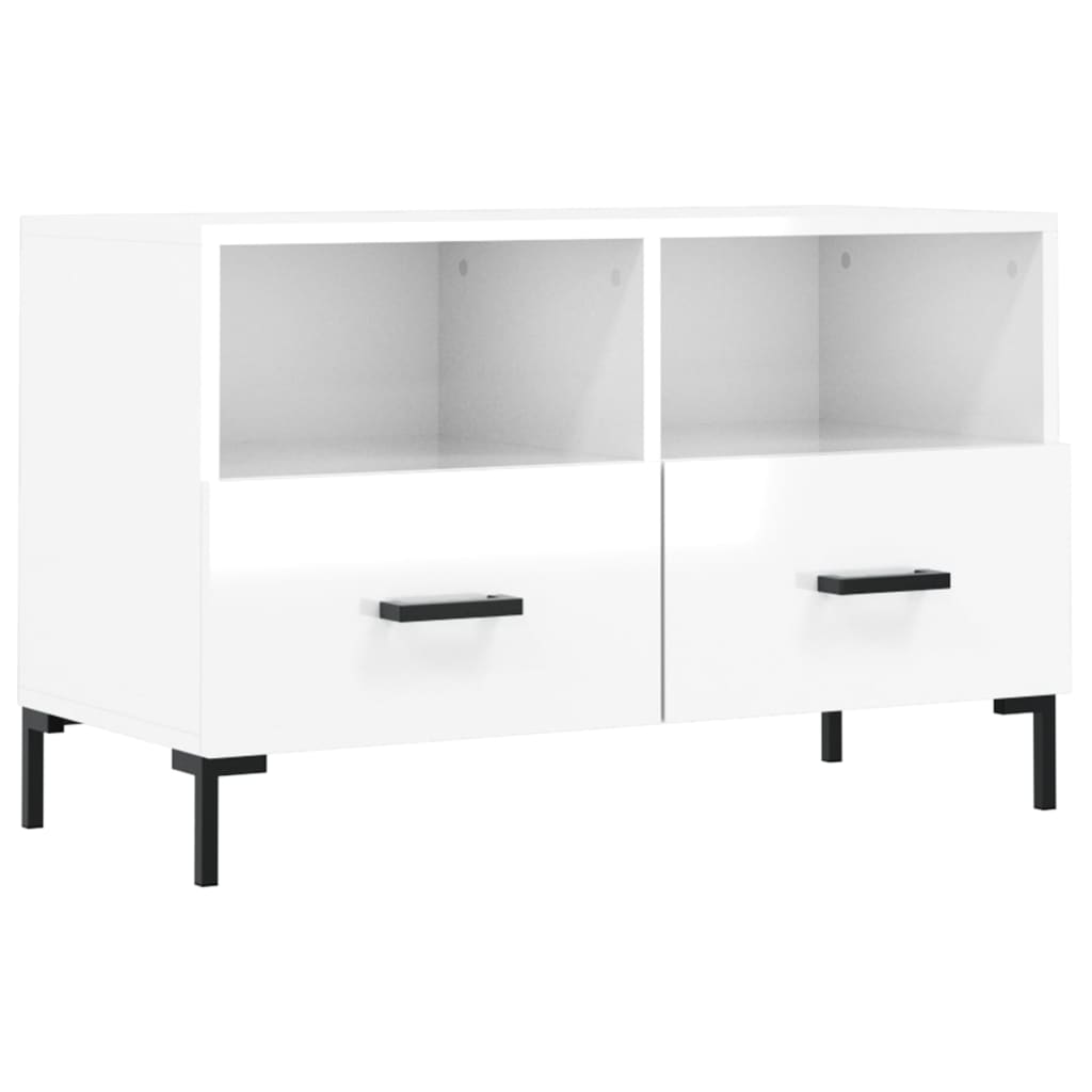 TV-Schrank Hochglanz-Weiß 80x36x50 cm Holzwerkstoff - Pazzar.ch
