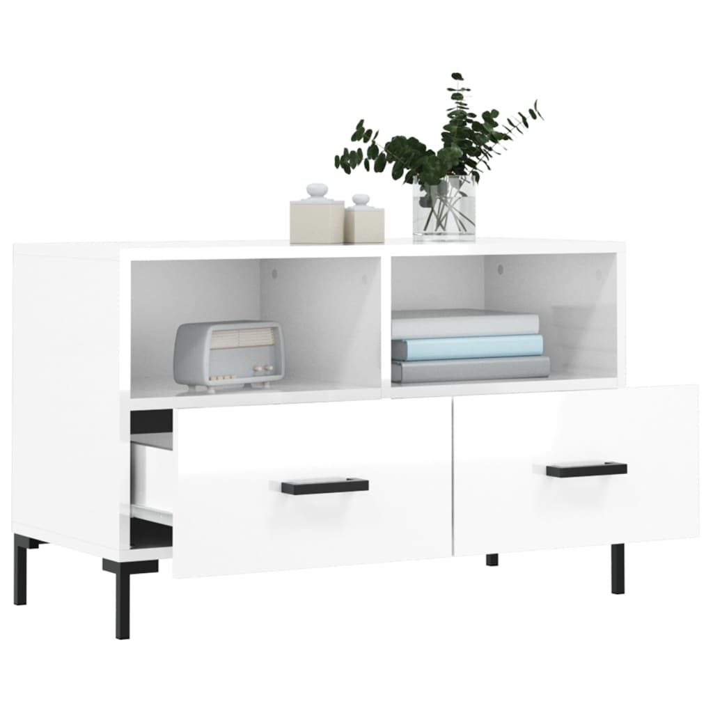 TV-Schrank Hochglanz-Weiß 80x36x50 cm Holzwerkstoff - Pazzar.ch
