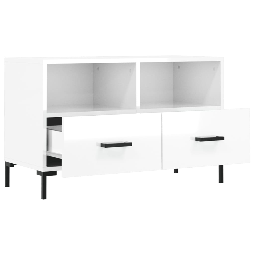 TV-Schrank Hochglanz-Weiß 80x36x50 cm Holzwerkstoff - Pazzar.ch