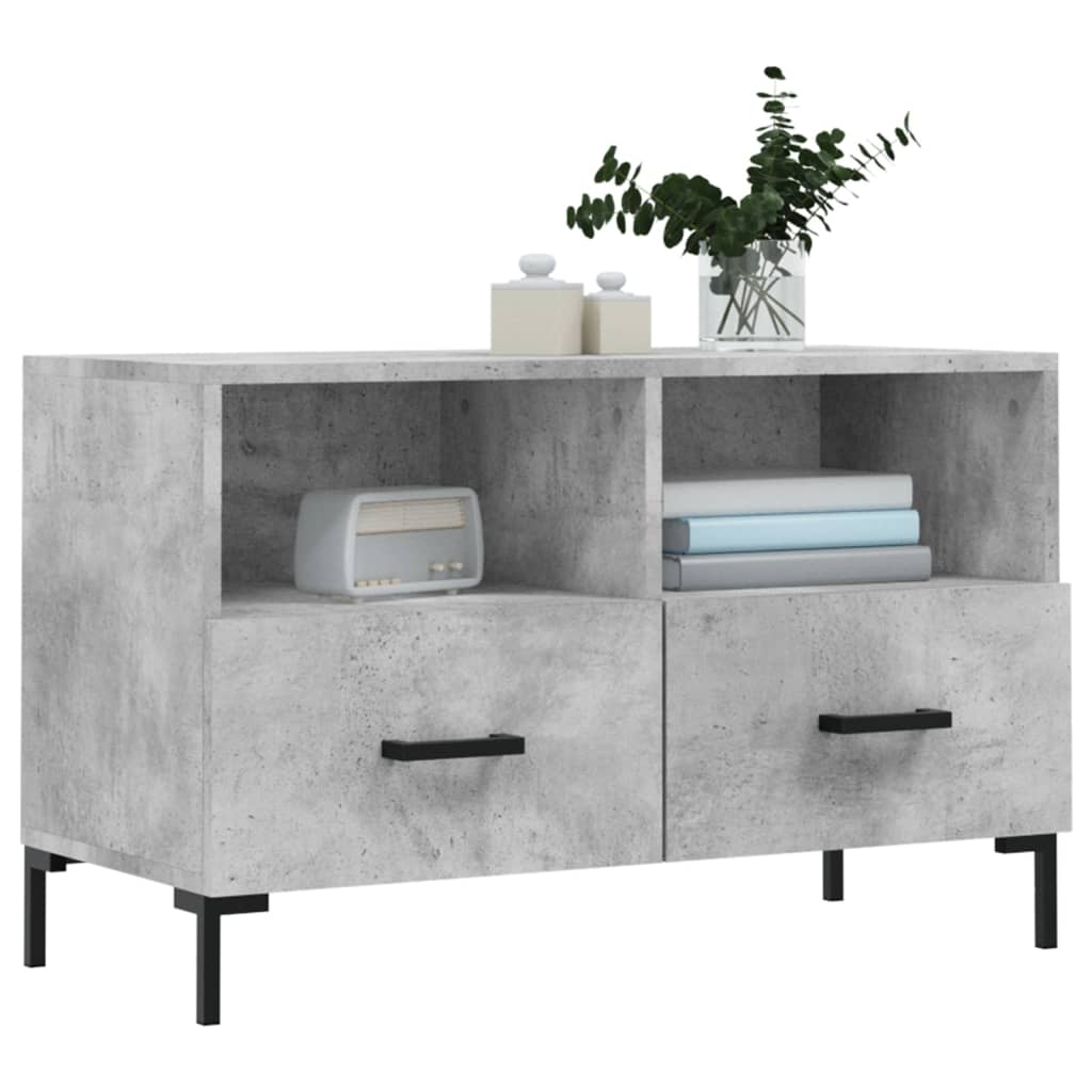 TV-Schrank Betongrau 80x36x50 cm Holzwerkstoff - Pazzar.ch