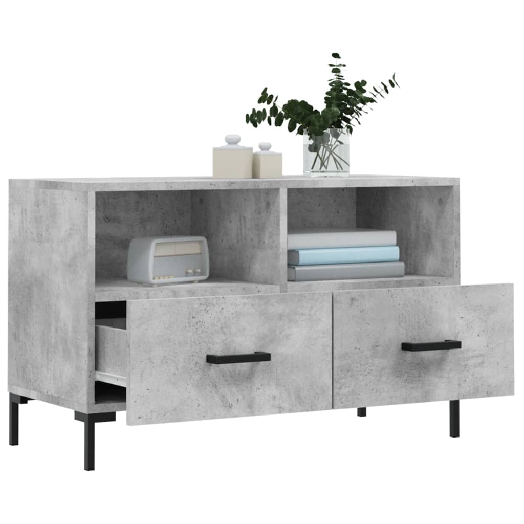 TV-Schrank Betongrau 80x36x50 cm Holzwerkstoff - Pazzar.ch