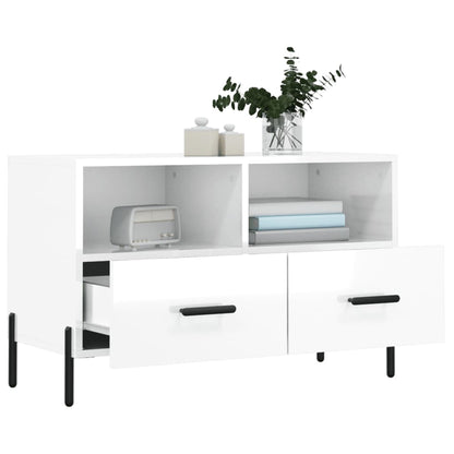 TV-Schrank Hochglanz-Weiß 80x36x50 cm Holzwerkstoff - Pazzar.ch