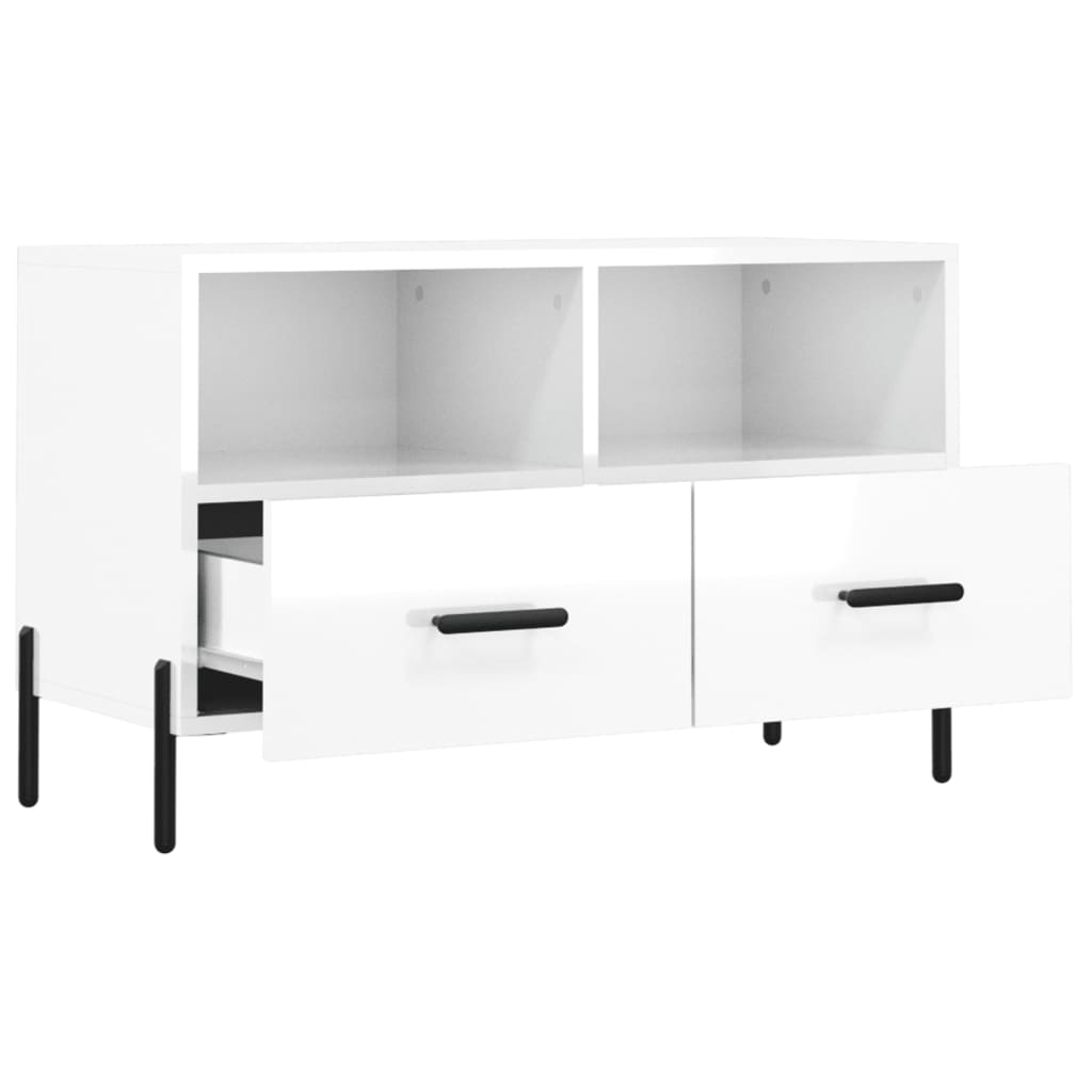 TV-Schrank Hochglanz-Weiß 80x36x50 cm Holzwerkstoff - Pazzar.ch