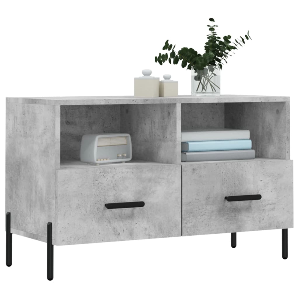 TV-Schrank Betongrau 80x36x50 cm Holzwerkstoff - Pazzar.ch