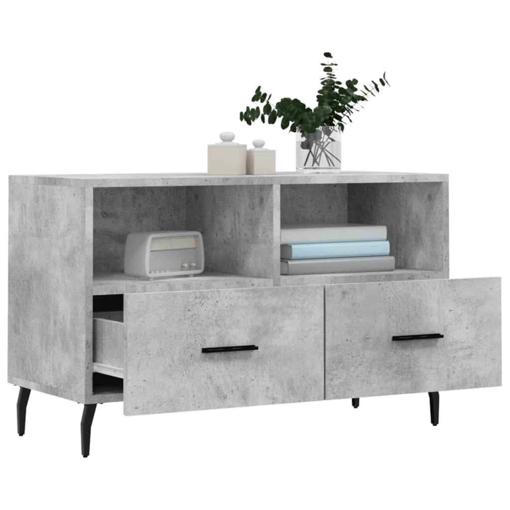 TV-Schrank Betongrau 80x36x50 cm Holzwerkstoff - Pazzar.ch