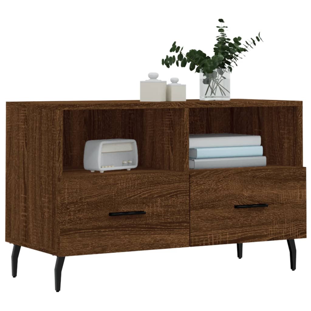 TV-Schrank Braun Eichen-Optik 80x36x50 cm Holzwerkstoff - Pazzar.ch
