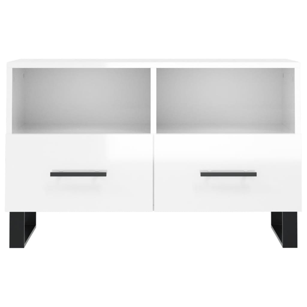 TV-Schrank Hochglanz-Weiß 80x36x50 cm Holzwerkstoff - Pazzar.ch