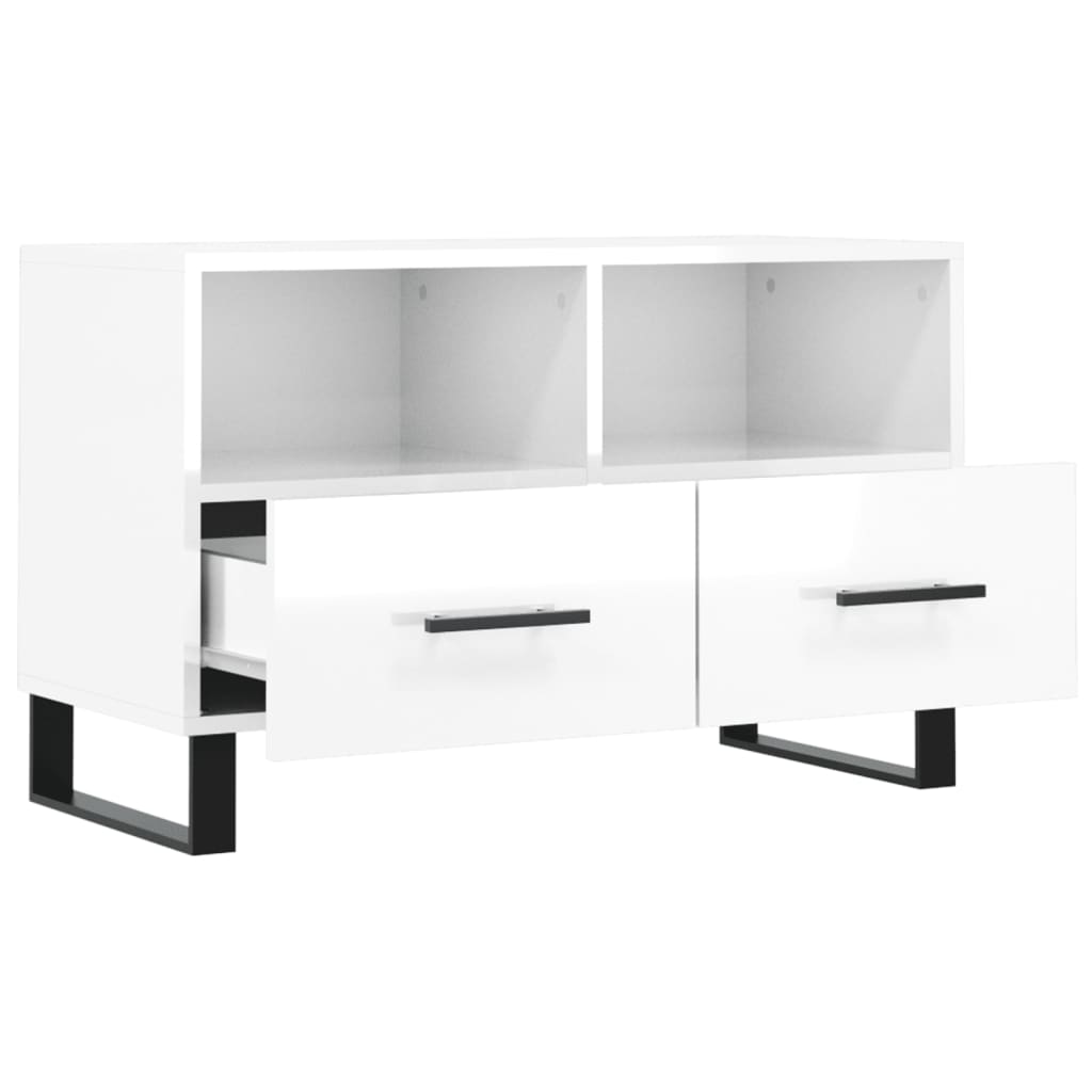 TV-Schrank Hochglanz-Weiß 80x36x50 cm Holzwerkstoff - Pazzar.ch