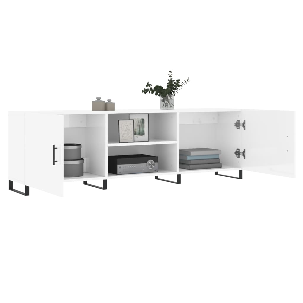 TV-Schrank Hochglanz-Weiß 150x30x50 cm Holzwerkstoff - Pazzar.ch