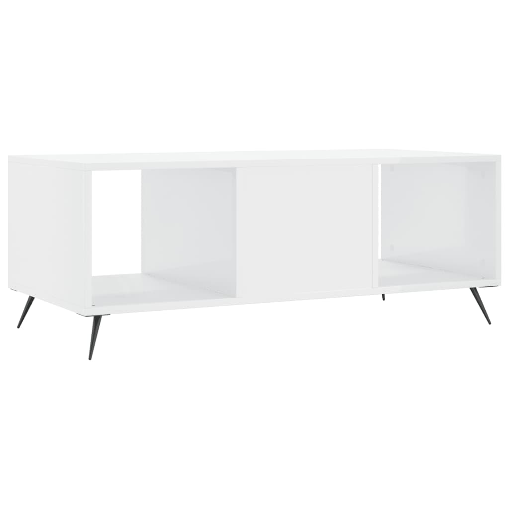 Couchtisch Hochglanz-Weiß 102x50x40 cm Holzwerkstoff - Pazzar.ch