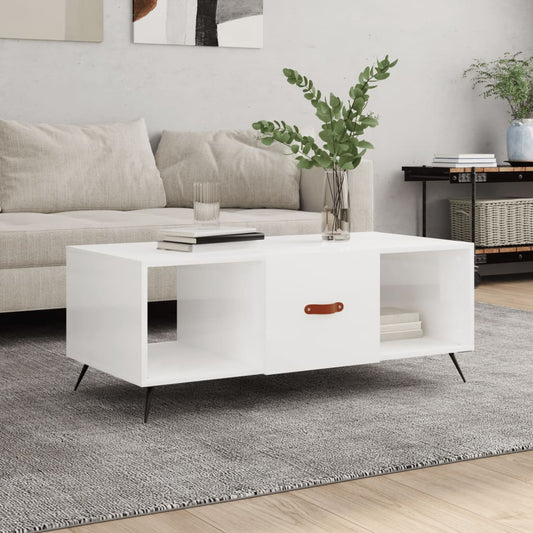 Couchtisch Hochglanz-Weiß 102x50x40 cm Holzwerkstoff - Pazzar.ch