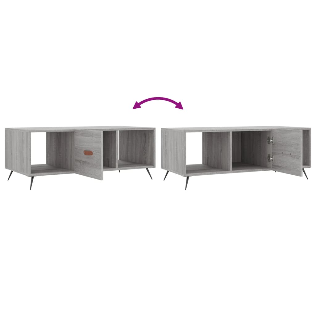 Couchtisch Grau Sonoma 102x50x40 cm Holzwerkstoff - Pazzar.ch