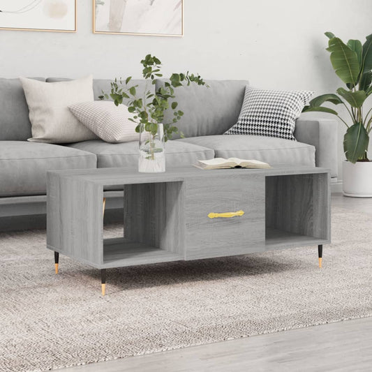 Couchtisch Grau Sonoma 102x50x40 cm Holzwerkstoff - Pazzar.ch
