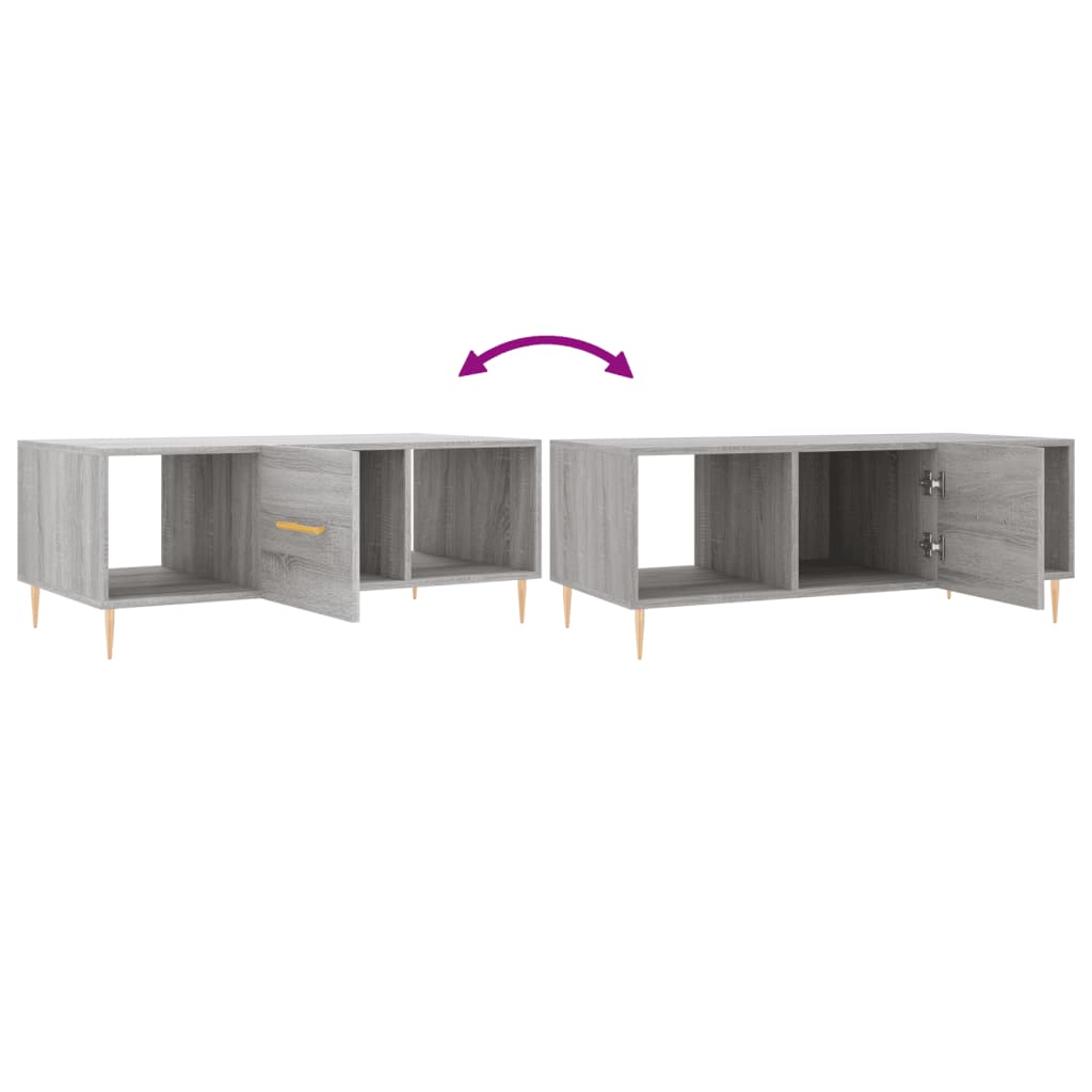 Couchtisch Grau Sonoma 102x50x40 cm Holzwerkstoff - Pazzar.ch