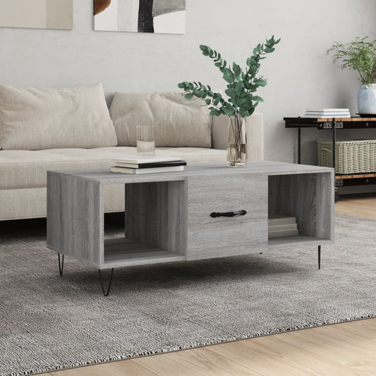 Couchtisch Grau Sonoma 102x50x40 cm Holzwerkstoff - Pazzar.ch