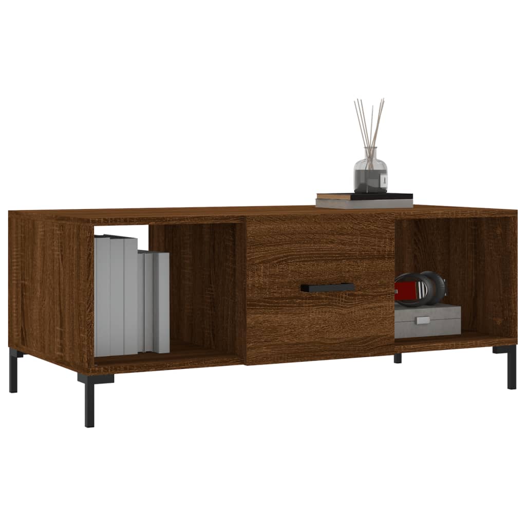 Couchtisch Braun Eichen-Optik 102x50x40 cm Holzwerkstoff - Pazzar.ch