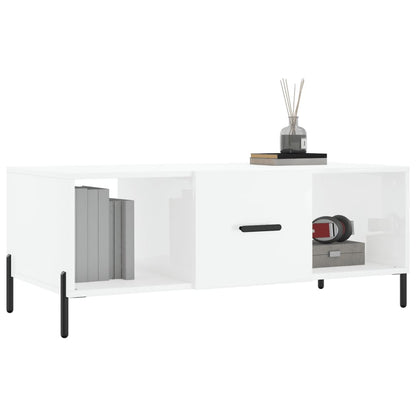 Couchtisch Hochglanz-Weiß 102x50x40 cm Holzwerkstoff - Pazzar.ch