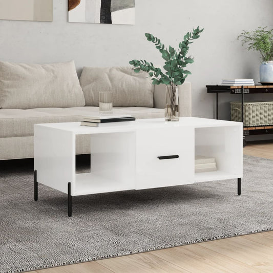 Couchtisch Hochglanz-Weiß 102x50x40 cm Holzwerkstoff - Pazzar.ch