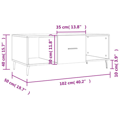 Couchtisch Schwarz 102x50x40 cm Holzwerkstoff - Pazzar.ch