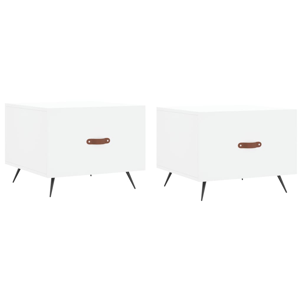 Couchtische 2 Stk. Weiß 50x50x40 cm Holzwerkstoff - Pazzar.ch