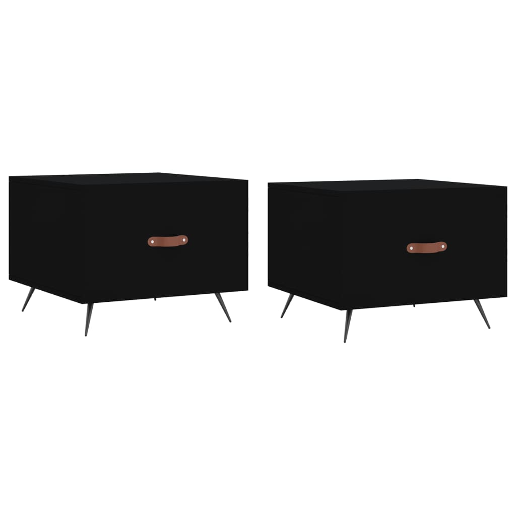 Couchtische 2 Stk. Schwarz 50x50x40 cm Holzwerkstoff - Pazzar.ch