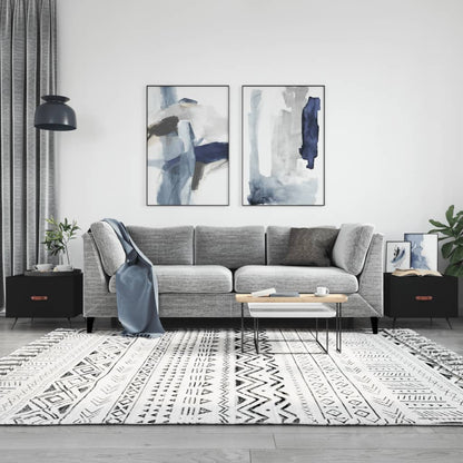 Couchtische 2 Stk. Schwarz 50x50x40 cm Holzwerkstoff - Pazzar.ch