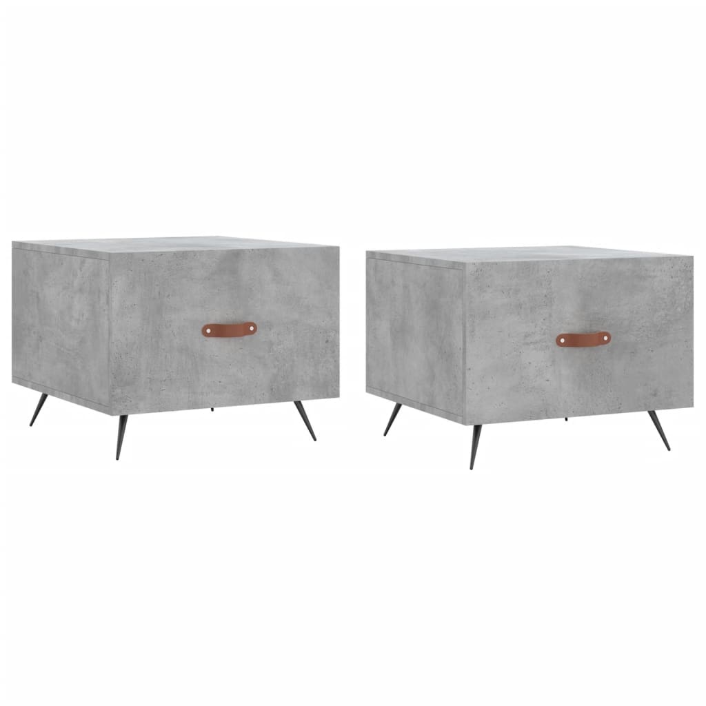 Couchtische 2 Stk. Betongrau 50x50x40 cm Holzwerkstoff - Pazzar.ch