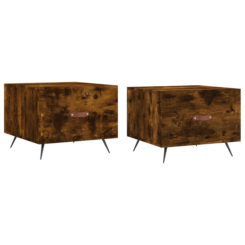 Couchtische 2 Stk. Räuchereiche 50x50x40 cm Holzwerkstoff - Pazzar.ch