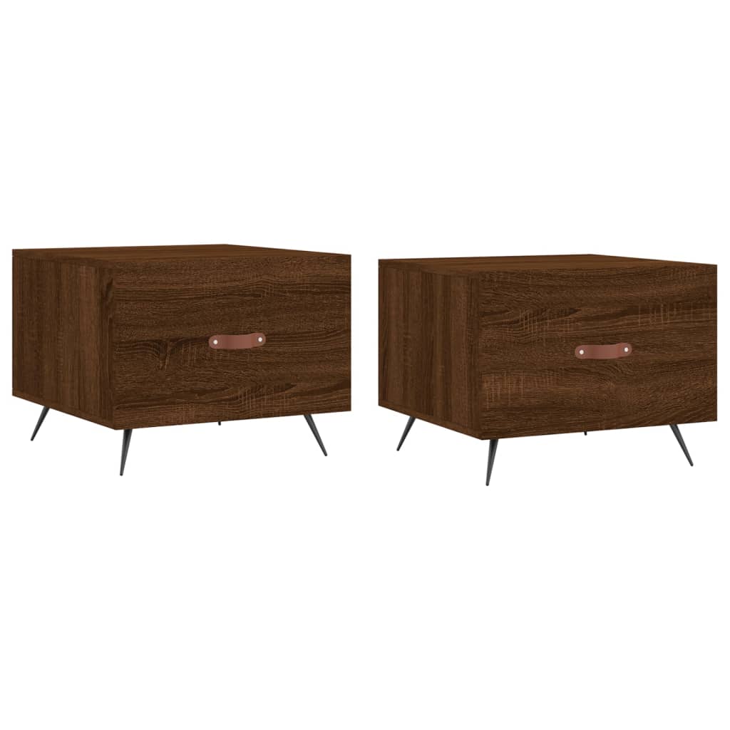 Couchtische 2 Stk. Braun Eichen-Optik 50x50x40 cm Holzwerkstoff - Pazzar.ch