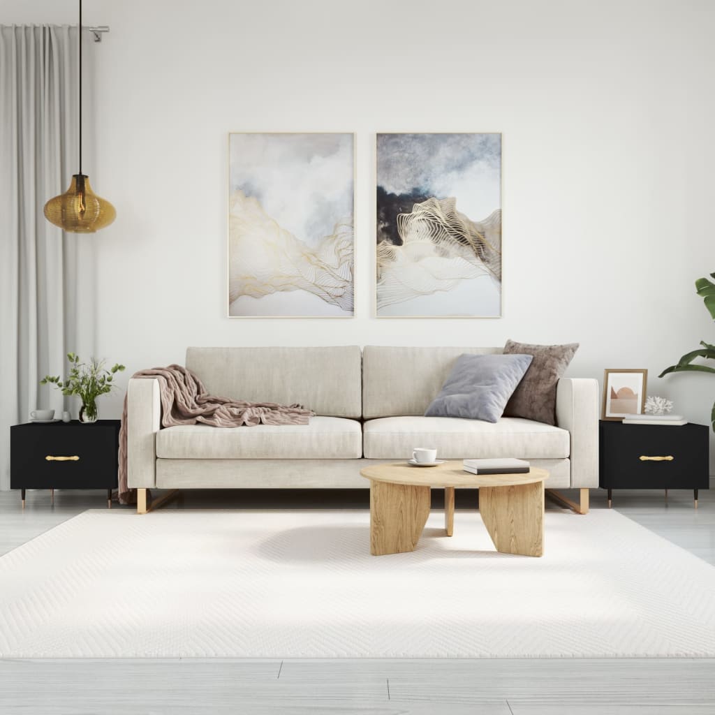 Couchtische 2 Stk. Schwarz 50x50x40 cm Holzwerkstoff - Pazzar.ch
