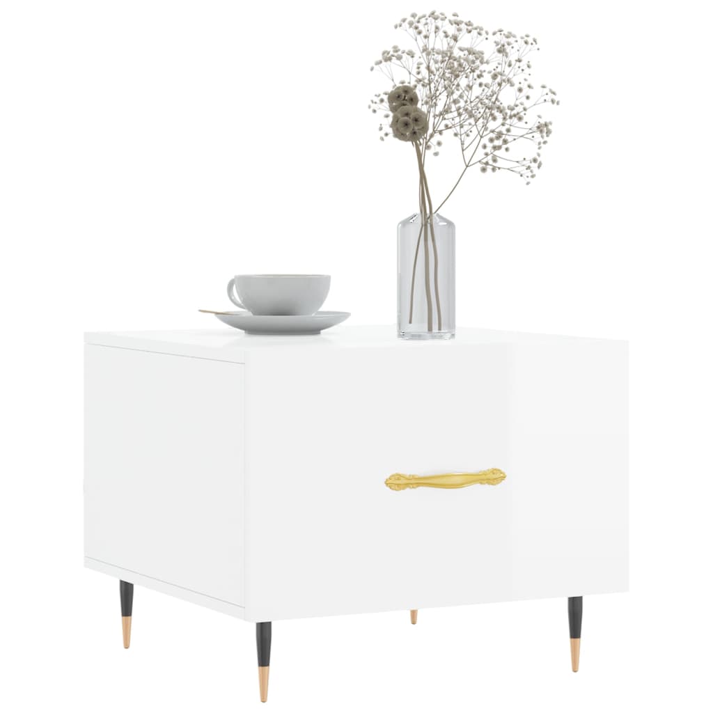 Couchtische 2 Stk. Hochglanz-Weiß 50x50x40 cm Holzwerkstoff - Pazzar.ch
