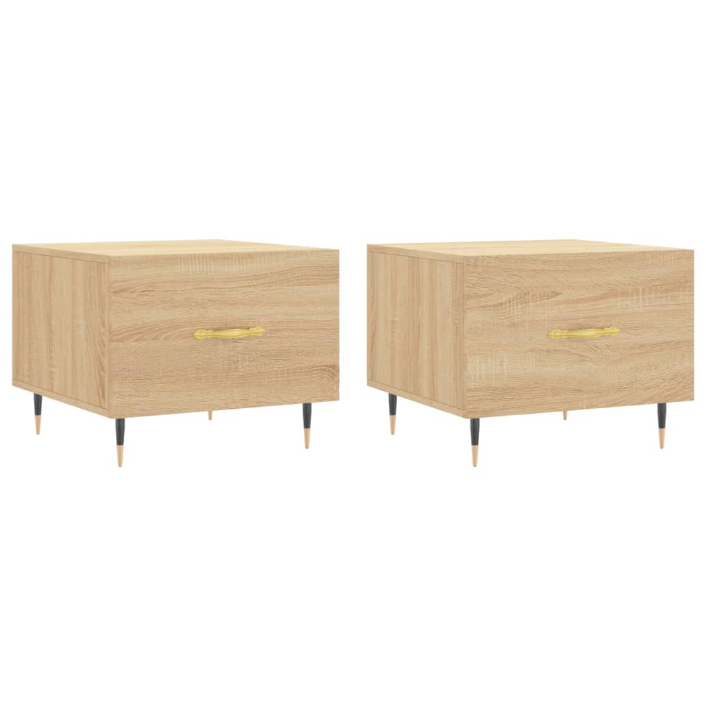 Couchtische 2 Stk. Sonoma-Eiche 50x50x40 cm Holzwerkstoff - Pazzar.ch