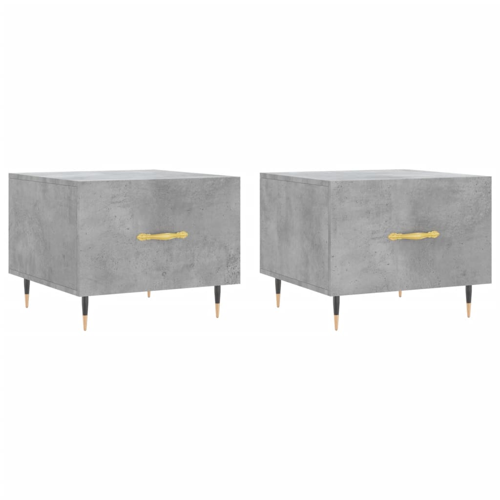 Couchtische 2 Stk. Betongrau 50x50x40 cm Holzwerkstoff - Pazzar.ch