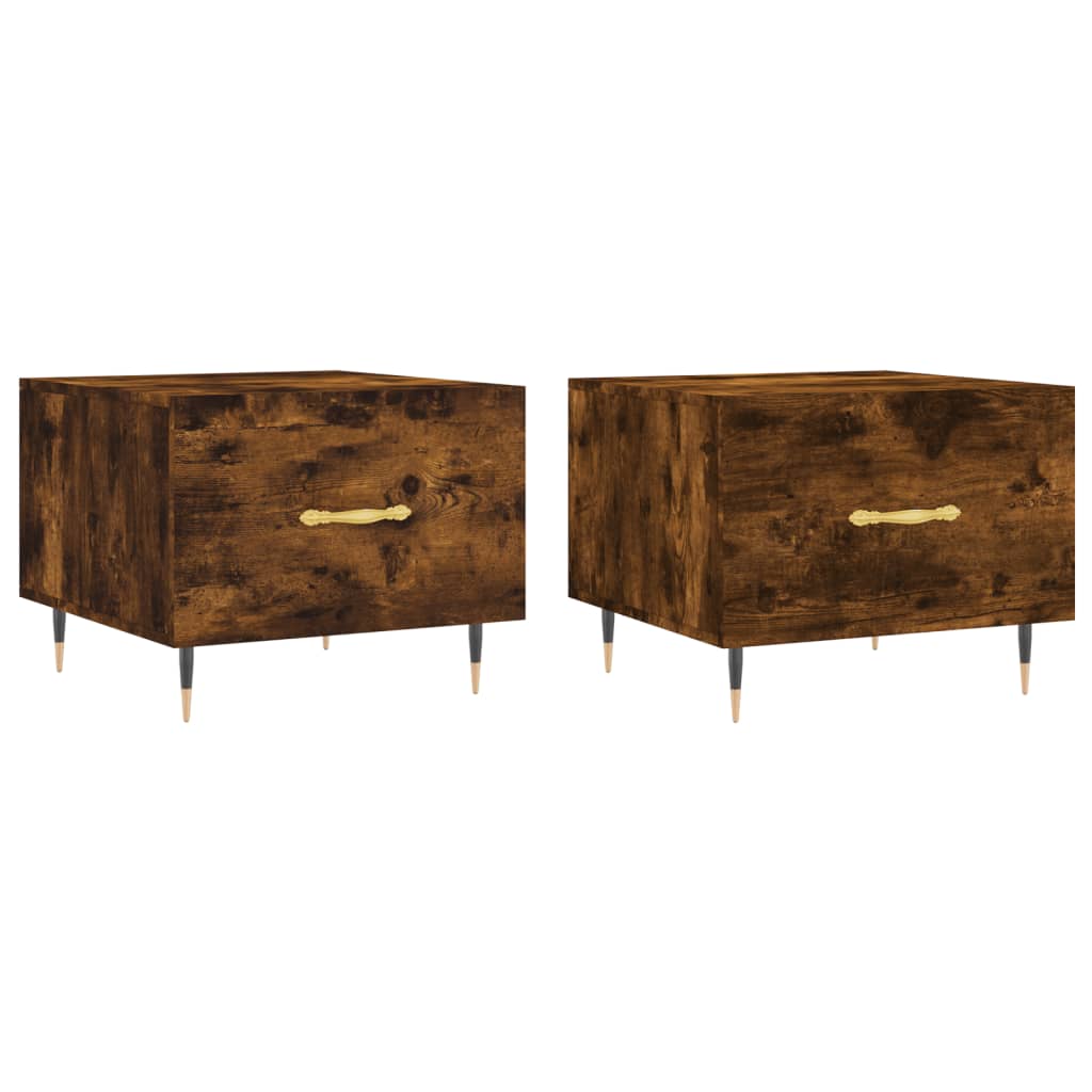 Couchtische 2 Stk. Räuchereiche 50x50x40 cm Holzwerkstoff - Pazzar.ch