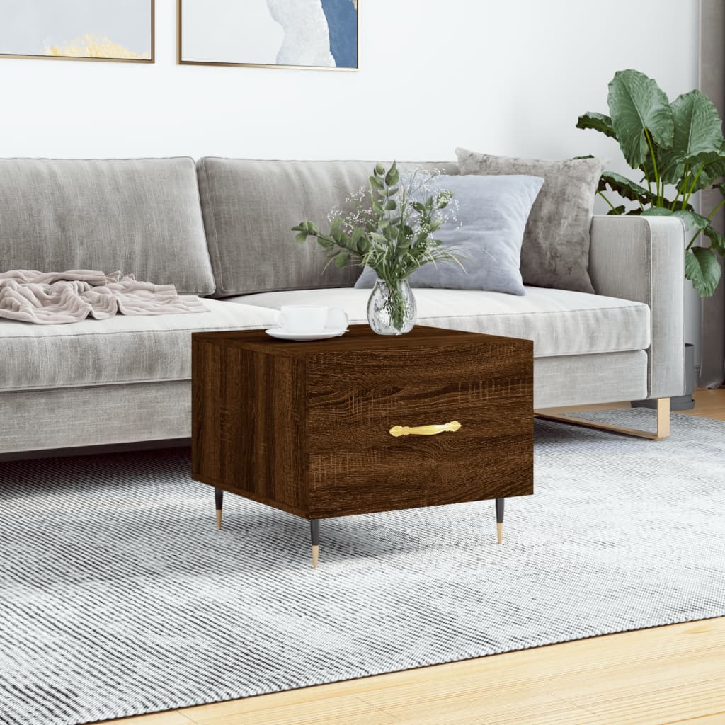 Couchtisch Braun Eichen-Optik 50x50x40 cm Holzwerkstoff - Pazzar.ch