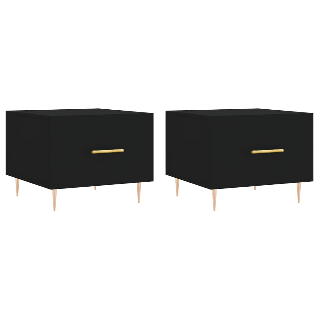 Couchtische 2 Stk. Schwarz 50x50x40 cm Holzwerkstoff - Pazzar.ch