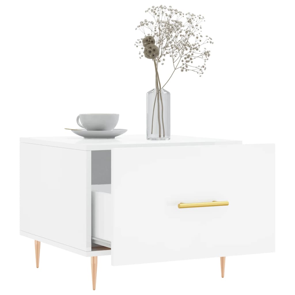 Couchtische 2 Stk. Hochglanz-Weiß 50x50x40 cm Holzwerkstoff - Pazzar.ch