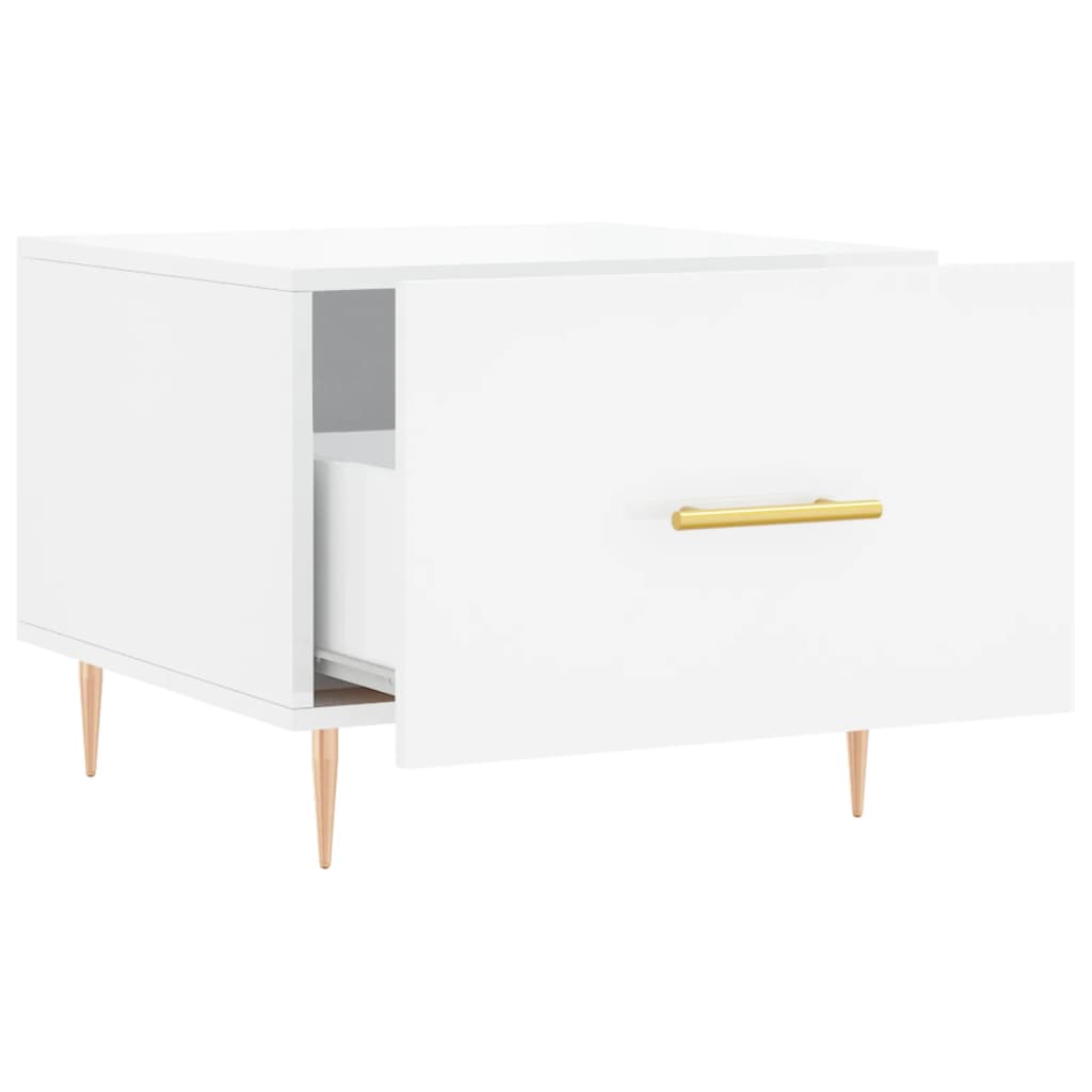 Couchtische 2 Stk. Hochglanz-Weiß 50x50x40 cm Holzwerkstoff - Pazzar.ch
