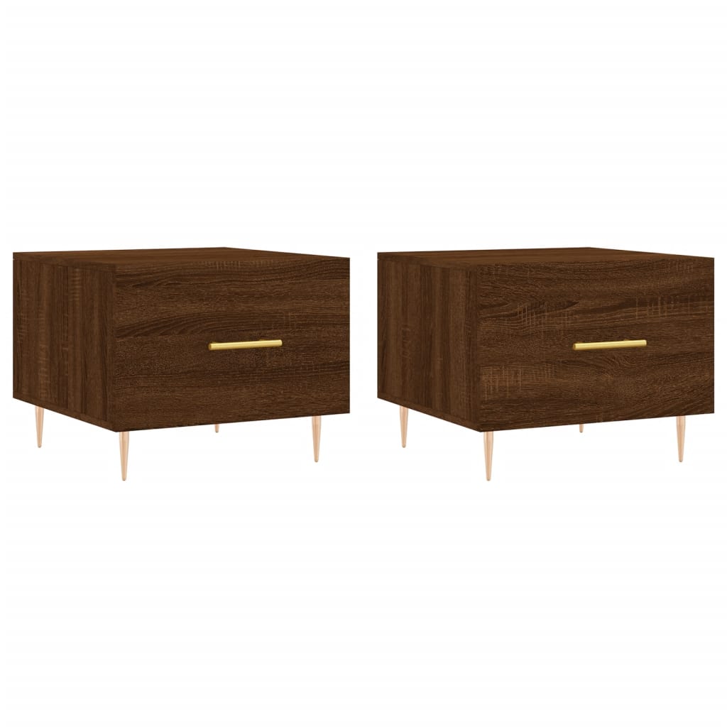 Couchtische 2 Stk. Braun Eichen-Optik 50x50x40 cm Holzwerkstoff - Pazzar.ch