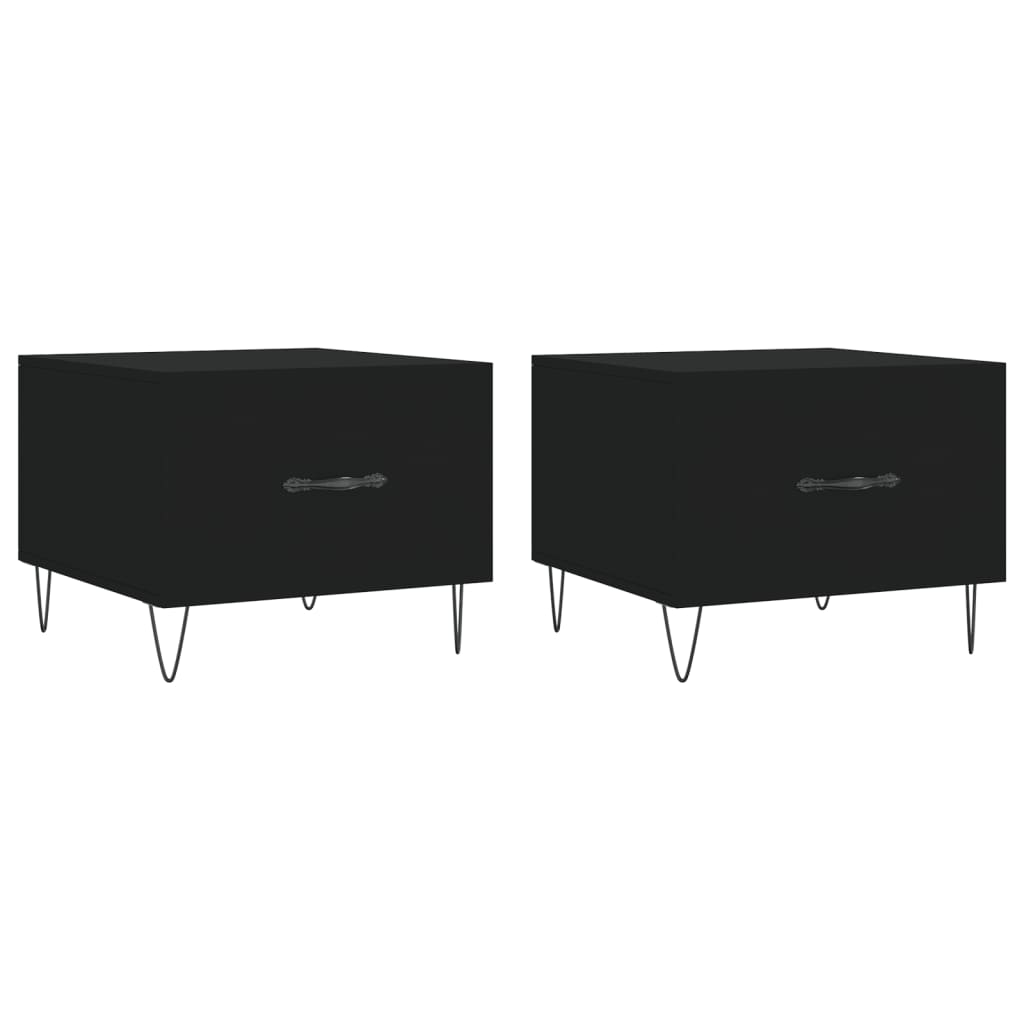 Couchtische 2 Stk. Schwarz 50x50x40 cm Holzwerkstoff - Pazzar.ch
