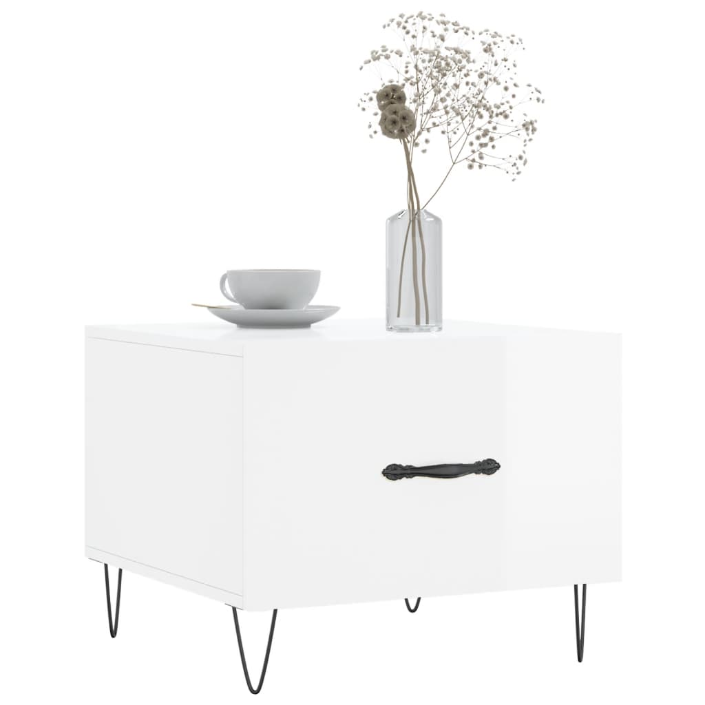 Couchtische 2 Stk. Hochglanz-Weiß 50x50x40 cm Holzwerkstoff - Pazzar.ch