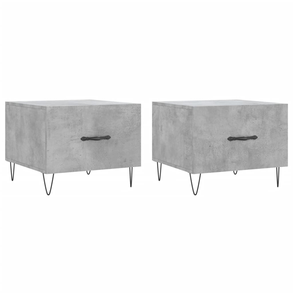 Couchtische 2 Stk. Betongrau 50x50x40 cm Holzwerkstoff - Pazzar.ch