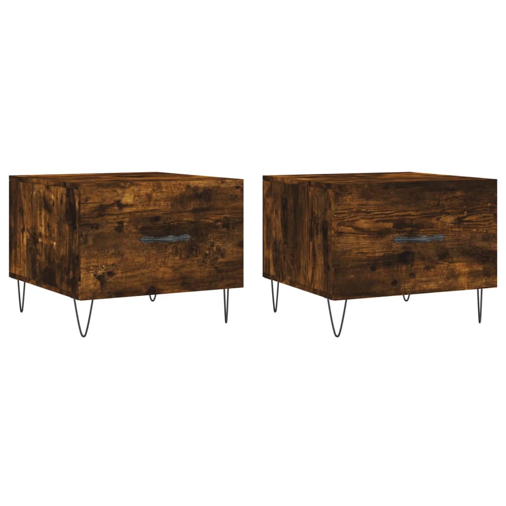 Couchtische 2 Stk. Räuchereiche 50x50x40 cm Holzwerkstoff - Pazzar.ch