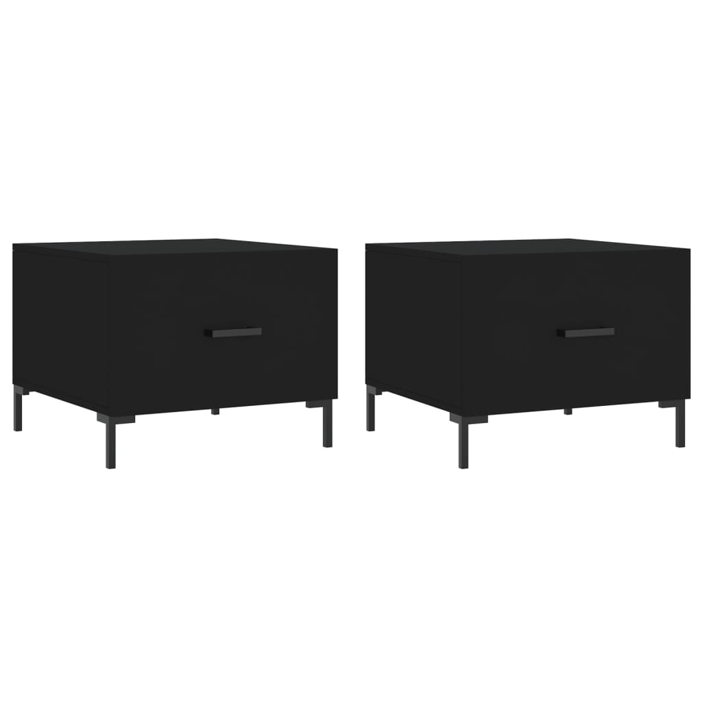 Couchtische 2 Stk. Schwarz 50x50x40 cm Holzwerkstoff - Pazzar.ch