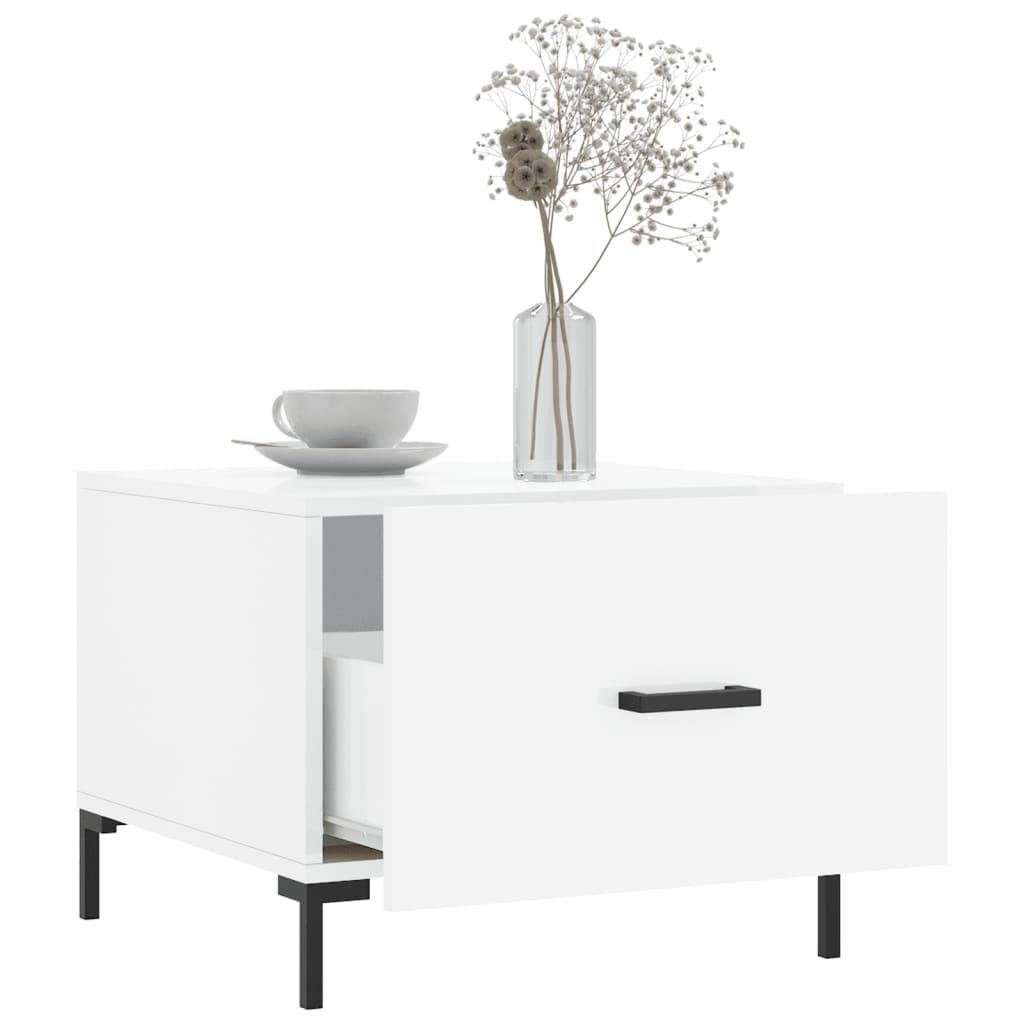 Couchtische 2 Stk. Hochglanz-Weiß 50x50x40 cm Holzwerkstoff - Pazzar.ch