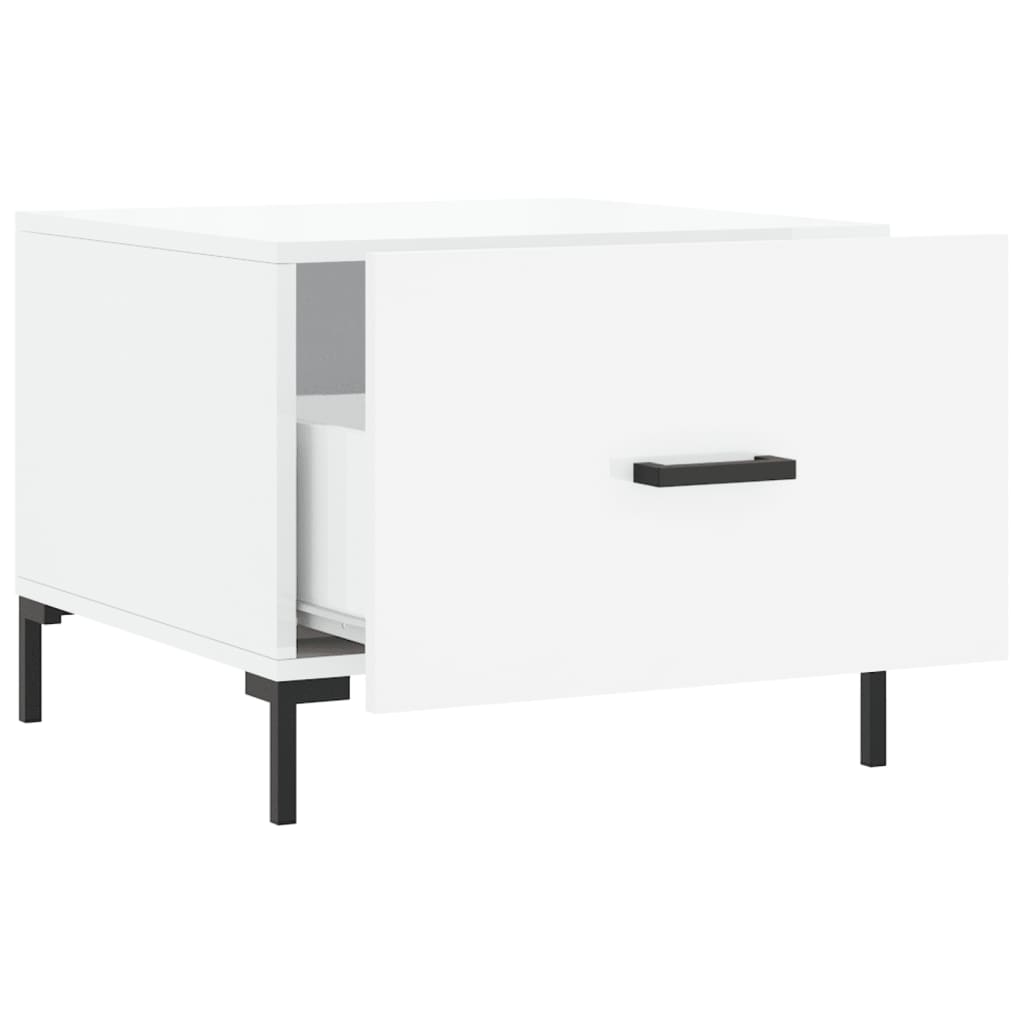Couchtische 2 Stk. Hochglanz-Weiß 50x50x40 cm Holzwerkstoff - Pazzar.ch