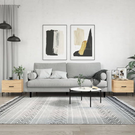 Couchtische 2 Stk. Sonoma-Eiche 50x50x40 cm Holzwerkstoff - Pazzar.ch